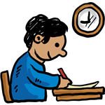 Boy testing happily 